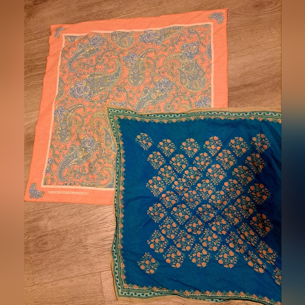 Vintage Paisley and Floral Patterned Scarves
